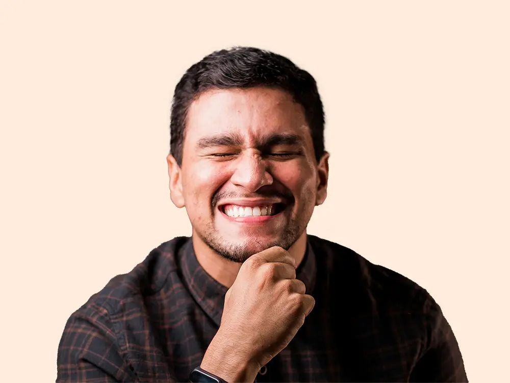 Grimacing Man With Gum Disease